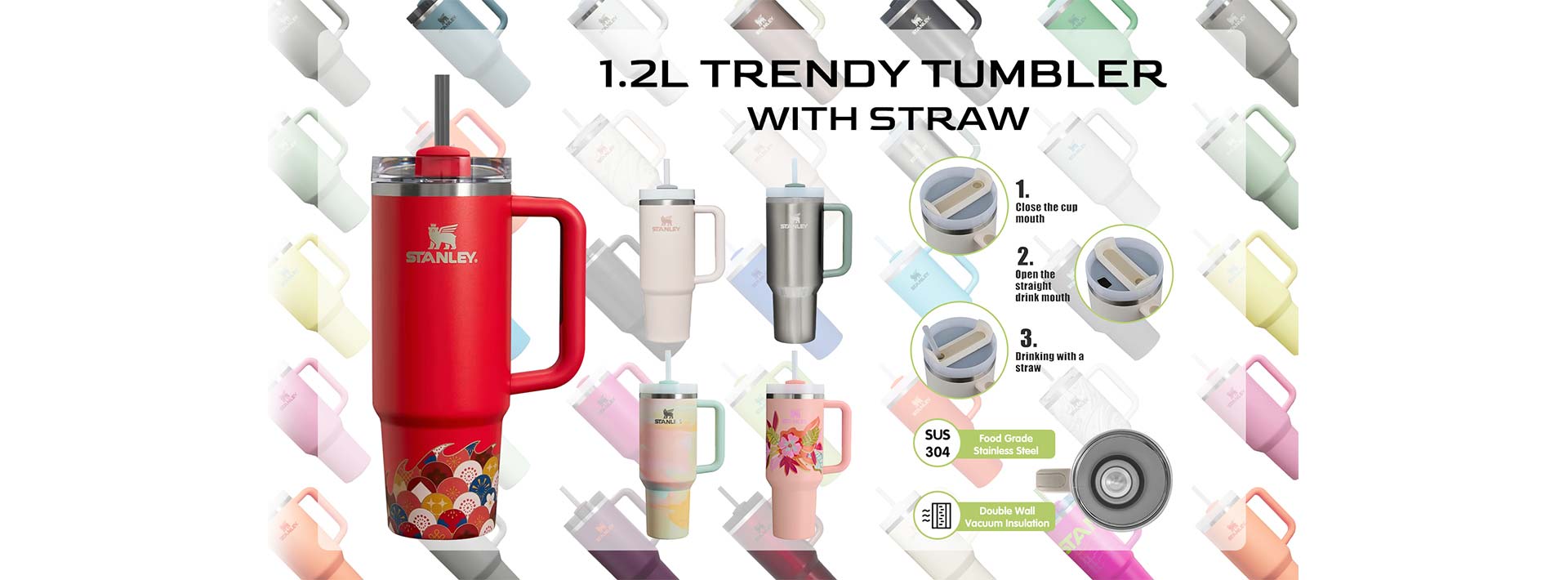 1.2L Stanley Tumbler With Straw