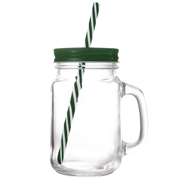 PEG-1009 500ML Glass Jar With Straw